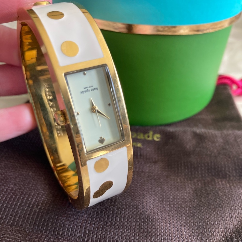 Kate Spade Gold and White Geometric Watch
